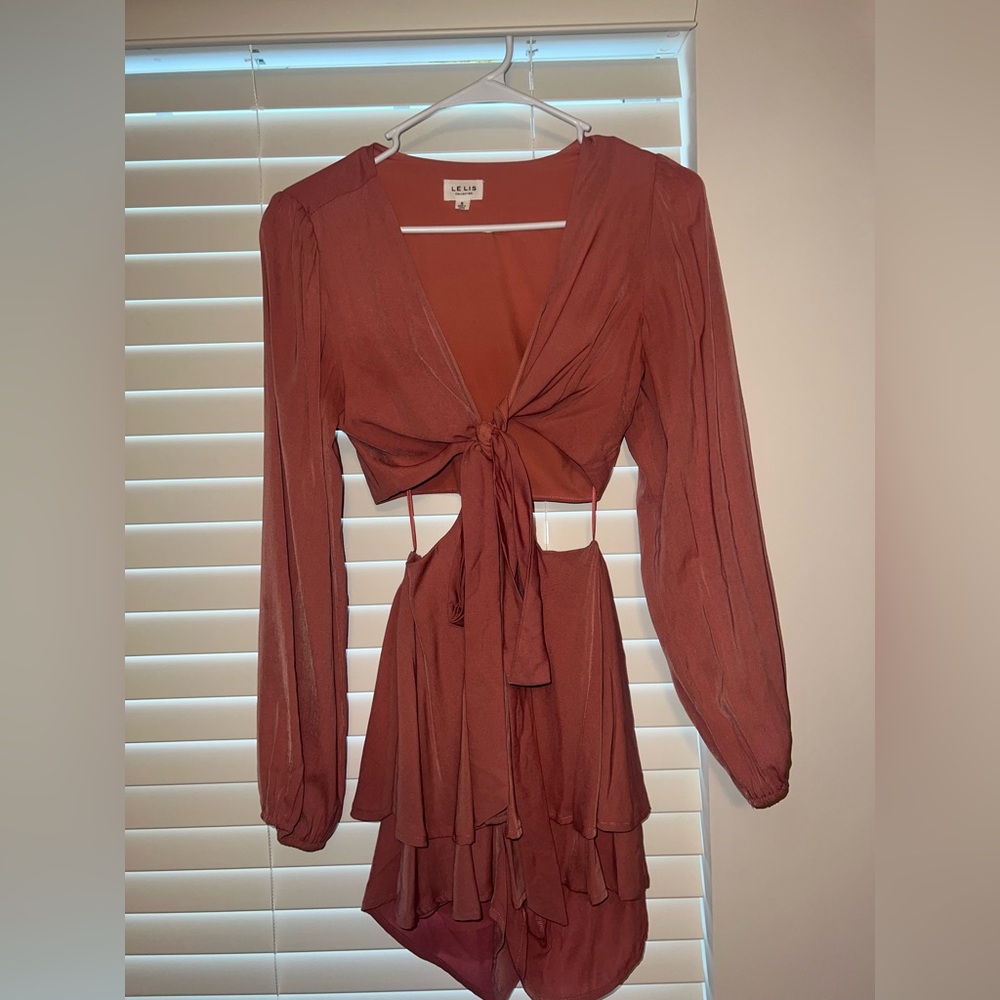 Le Lis long sleeve romper with cut outs